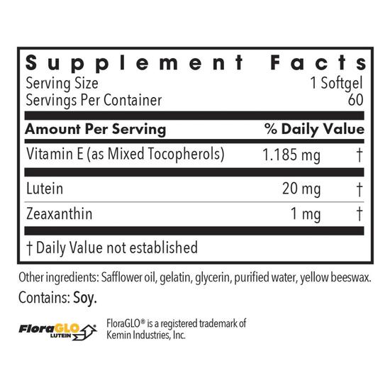 Allergy Research Group Lutein 20mg Softgels 60 Softgels