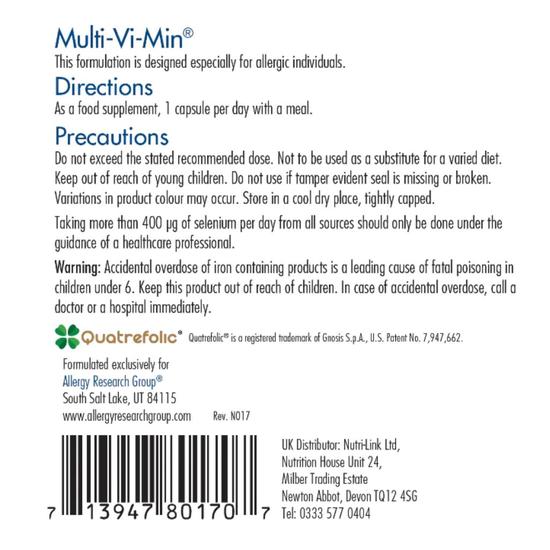 Allergy Research Group Multi-Vi-Min Capsules 150 Capsules