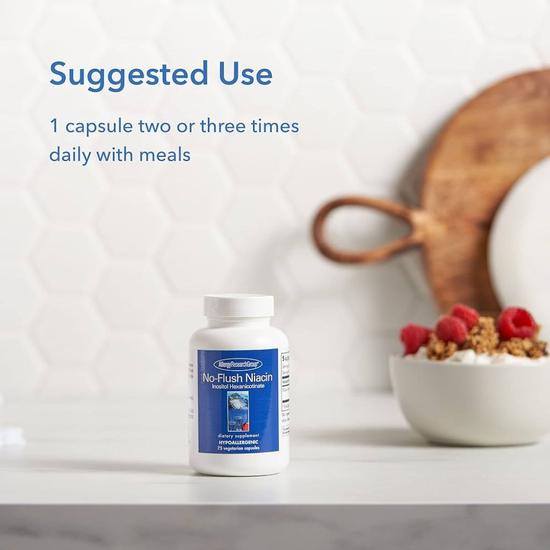 Allergy Research Group No-Flush Niacin 430mg Capsules 75 Capsules