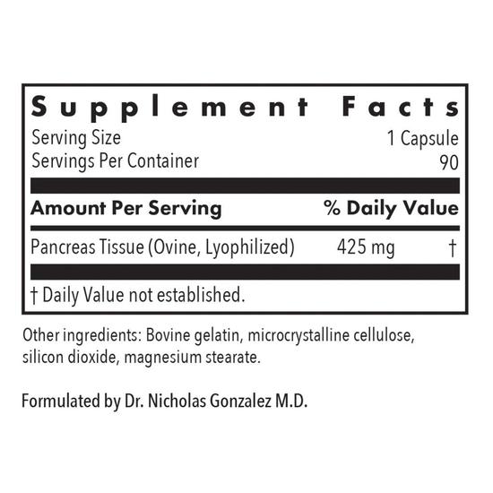 Allergy Research Group Pancreas Lamb Natural Glandular Capsules 90 Capsules