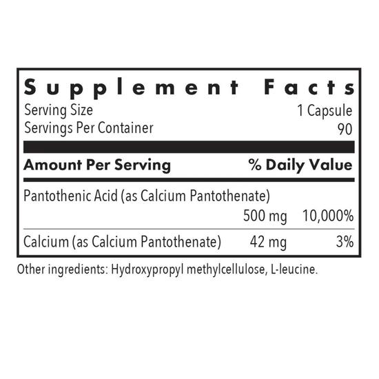 Allergy Research Group Pantothenic Acid Vitamin B5 Capsules 90 Capsules