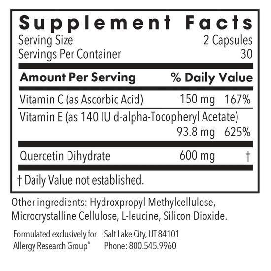 Allergy Research Group Quercetin 300 Capsules 60 Capsules