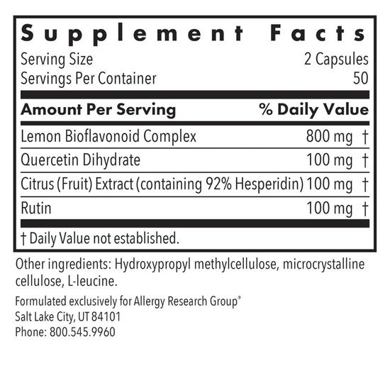 Allergy Research Group Quercetin Bioflavonoids Capsules 100 Capsules