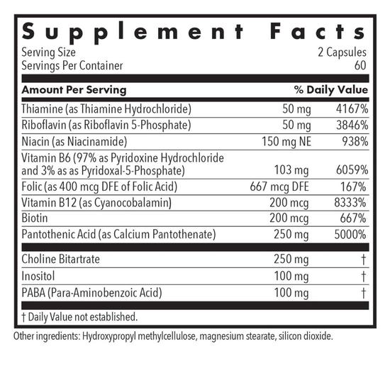 Allergy Research Group Super Vitamin B Complex Capsules 120 Capsules