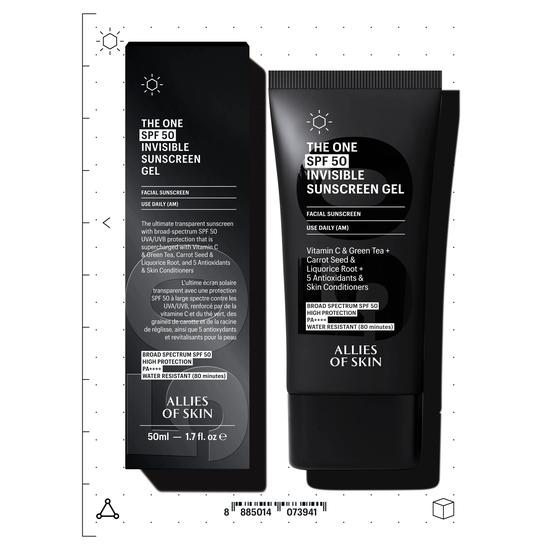 Allies of Skin THE ONE SPF 50 Vitamin C & Green Tea Invisible Gel 50ml