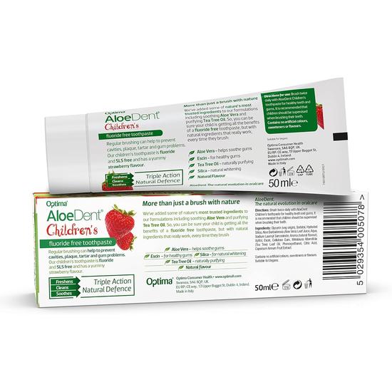 Aloe Dent Aloedent Aloe Vera Flouride Free Toothpaste 50ml / Strawberry Flavour