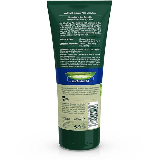 Aloe Pura Organic Aloe Vera Gel With Vitamins A C & E 200ml