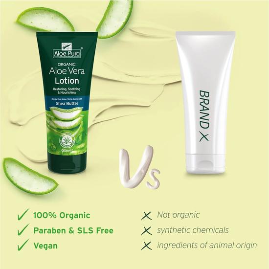 Aloe Pura Organic Aloe Vera Lotion With Shea Butter 200ml
