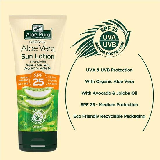 Aloe Pura Organic Aloe Vera Sun Lotion SPF 50 200ml / SPF 50