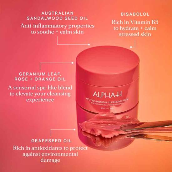 Alpha-H Melting Moment Cleansing Balm Limited Edition Geranium Leaf, Rose + Orange Oil