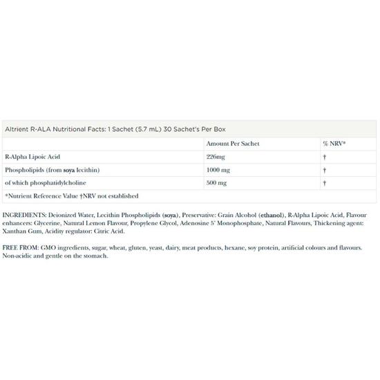 Altrient Liposomal R-Alpha Lipoic Acid Sachets 1 Sachet