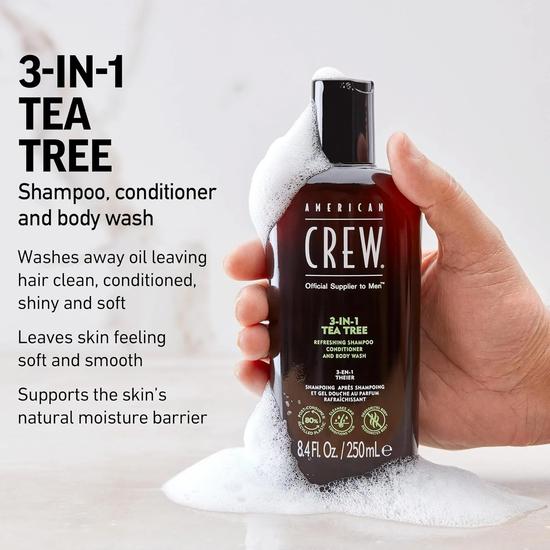 American Crew Hair & Body 3-IN-1 Tea Tree Shampoo, Conditioner & Shower Gel 1000ml
