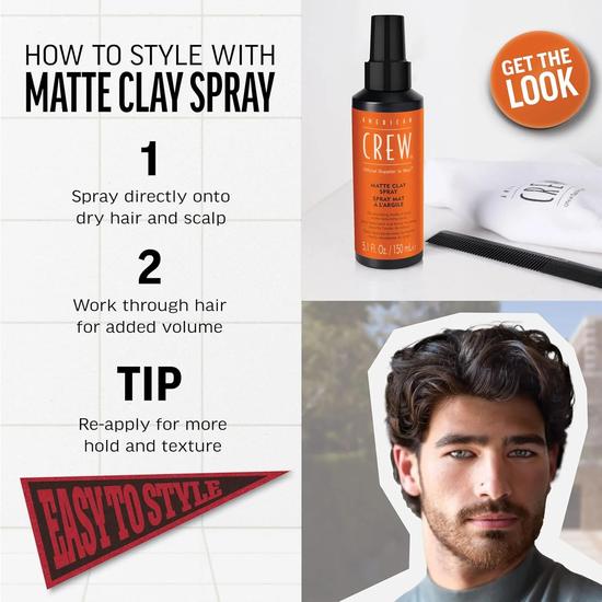 American Crew Matte Clay Spray Texturising Oil Absorbing Spray 150ml