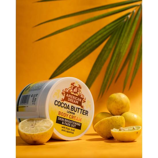 American Dream Cocoa Butter Lemon Body Cream With Kojic Acid & Liquorice 453g