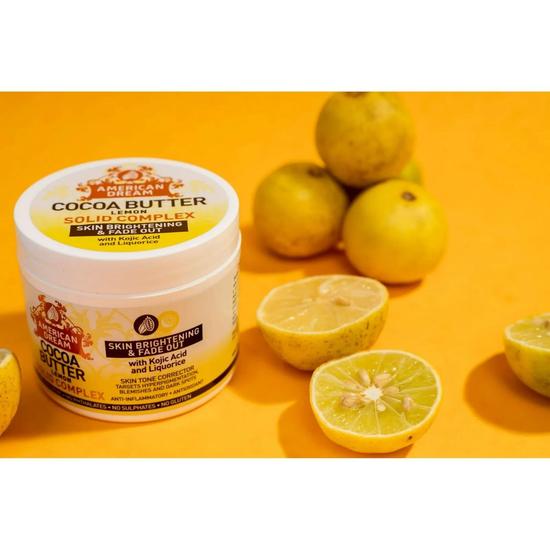 American Dream Cocoa Butter Lemon Body Cream With Kojic Acid & Liquorice 453g