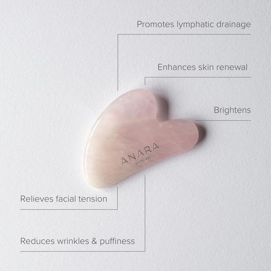 Anara Skincare Rose Quartz Crystal Gua Sha Lifts, Sculpts, De-Puffs
