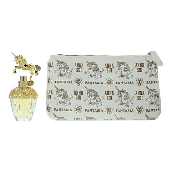Anna Sui Fantasia Eau De Toilette + Cosmetic Bag Gift Set For Her 30ml