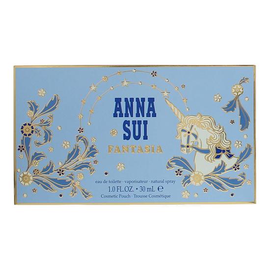 Anna Sui Fantasia Eau De Toilette + Cosmetic Bag Gift Set For Her 30ml