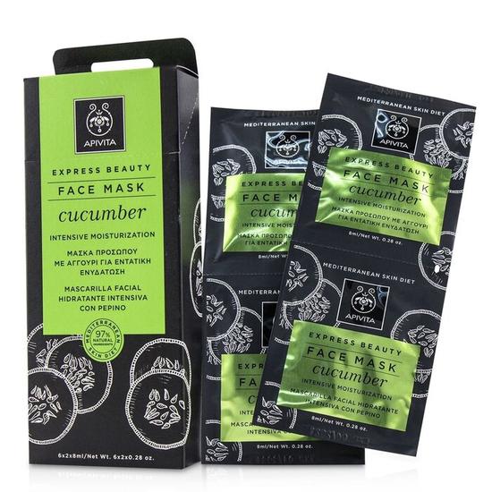APIVITA Express Beauty Face Mask With Cucumber Intensive Moisturization 6 x (2 x 8ml)