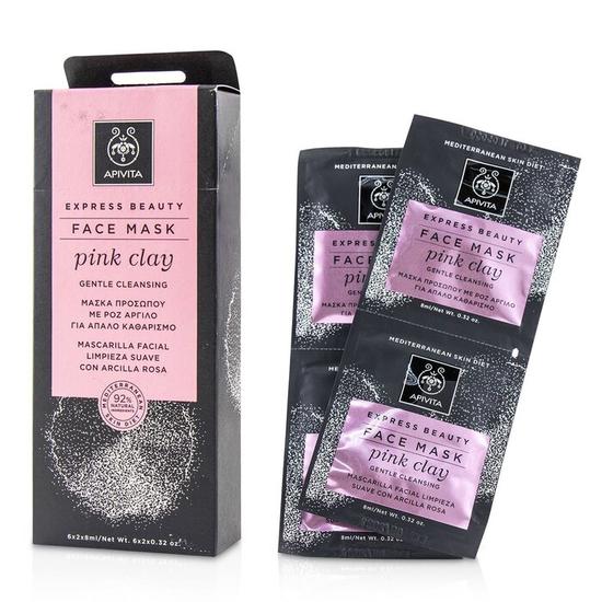 APIVITA Express Beauty Face Mask With Pink Clay Gentle Cleansing 6 x (2 x 8ml)