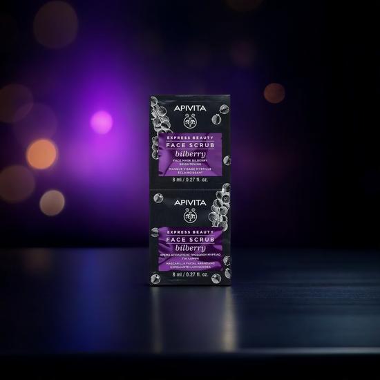 APIVITA Face Scrub Bilberry For Brightening 2x8ml