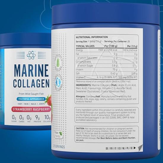 Applied Nutrition Marine Collagen Strawberry Raspberry 300g