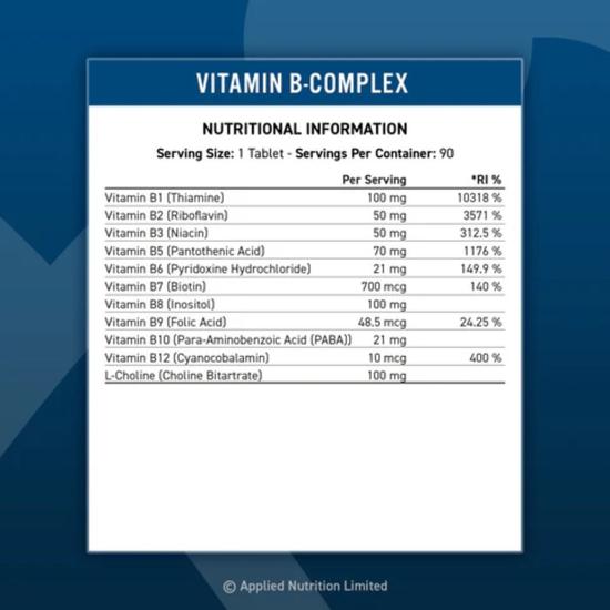 Applied Nutrition Vitamin-B Complex Tablets 90 Tablets