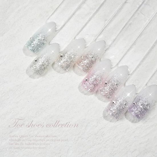 Aurora Queen Glitter Gel Polish Toe Shoes Collection 8 Colours AQ 225 - Blanc