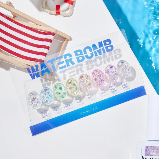 Aurora Queen Premium Glitter Gel Polish Water Bomb 8 Colours AQ.209 - Titan White