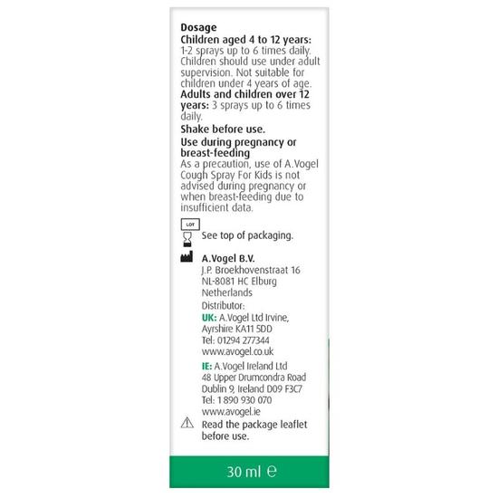 A.Vogel Cough Spray For Kids 30ml