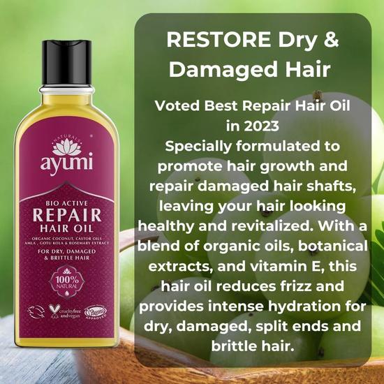 Ayumi Bio Active Repair Hair Oil Rejuvenates Dry Hair Promotes Hair Growth 150ml
