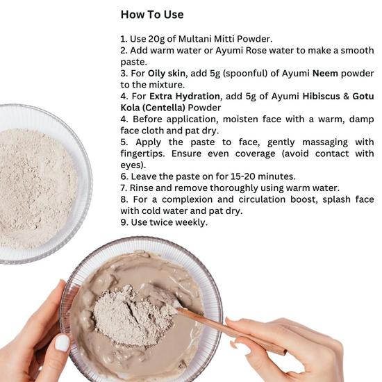 Ayumi Multani Mati Natural Skin Clay & Face Cleanser Mud Mask 100 g