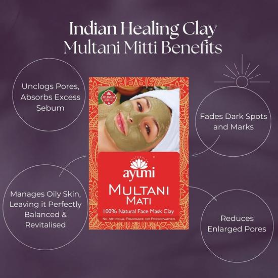 Ayumi Multani Mati Natural Skin Clay & Face Cleanser Mud Mask 100 g