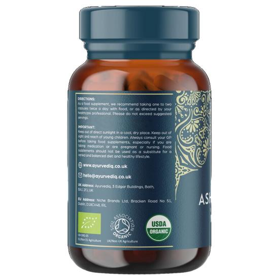 Ayurvediq Wellness Organic Ashwaganda & Black Pepper Extract Capsules 120 Capsules