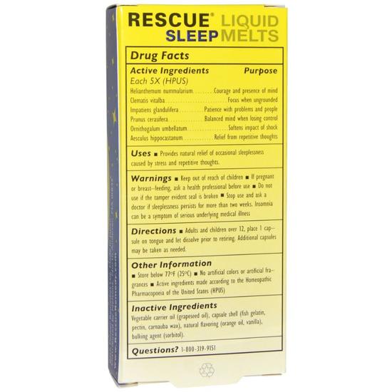 Bach Rescue Night Liquid Melts Capsules 28 Capsules