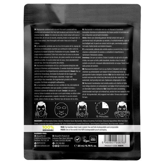 BARBER PRO BLEMISH CONTROL Face Sheet Mask 100% Biodegradable Pack of 4
