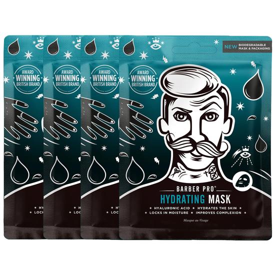 BARBER PRO HYDRATING Face Sheet Mask 100% Biodegradable Pack of 4