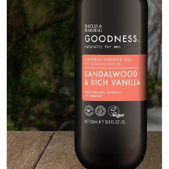 Baylis & Harding Goodness Mens Sandalwood & Rich Vanilla Shower Gel 500ml