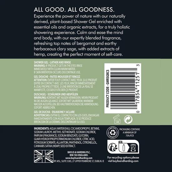 Baylis & Harding Goodness Men's Shower Gel Bergamot & Clary Sage 500ml
