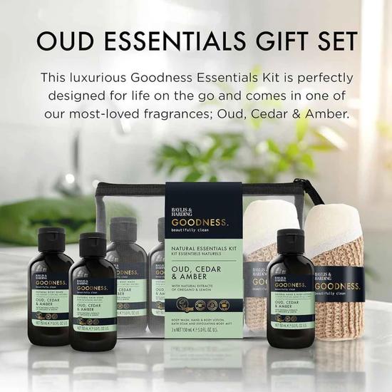 Baylis & Harding Goodness Oud, Cedar & Amber Essentials Gift Set