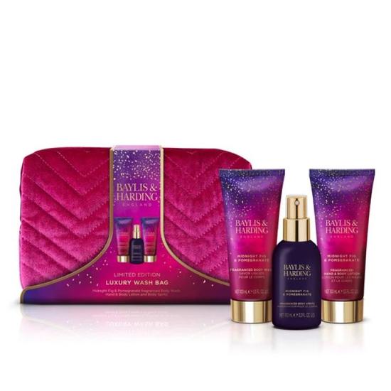 Baylis & Harding Midnight Fig & Pomegranate Deluxe Wash Bag Gift Set