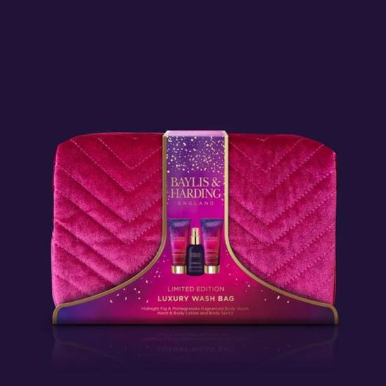 Baylis & Harding Midnight Fig & Pomegranate Deluxe Wash Bag Gift Set