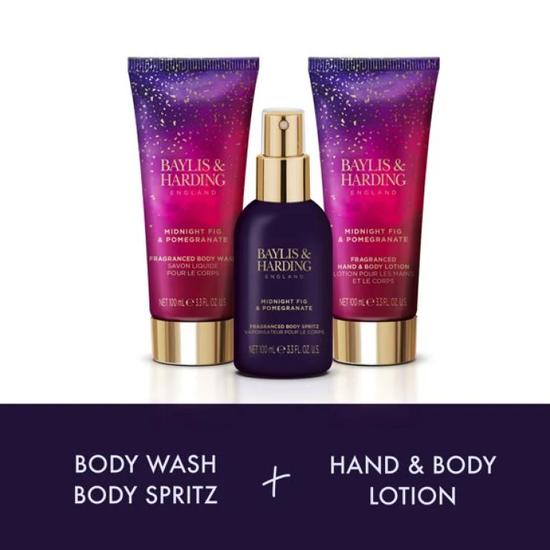Baylis & Harding Midnight Fig & Pomegranate Deluxe Wash Bag Gift Set