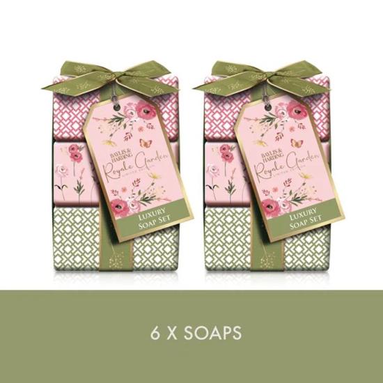 Baylis & Harding Royale Garden Rose, Poppy & Vanilla Luxury Wrapped Soaps Gift Set Pack of 3