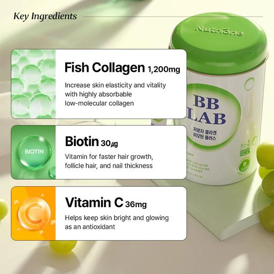 BB LAB Low Molecular Collagen Biotin Plus Halal 1 Box (30 Days Supply)