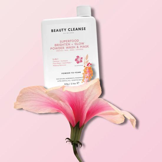 Beauty Cleanse Superfood Powder Cleanser, Mask & Exfoliant Brighten + Glow Multipurpose