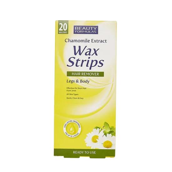 Beauty Formulas : Chamomile Extract Hair Removal Wax Strips For Legs & Body 20 Wax Strips