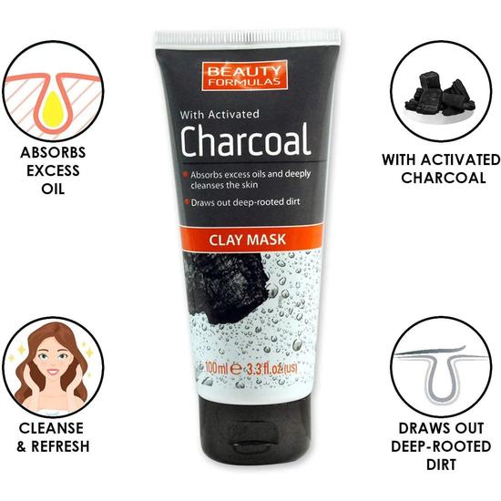 Beauty Formulas Charcoal Activated Clay Mask 100ml