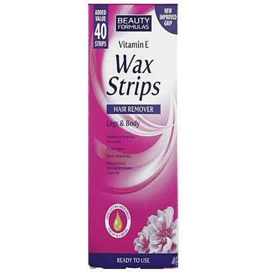 Beauty Formulas Hair Removal Wax Strips Legs & Body 40 Strips