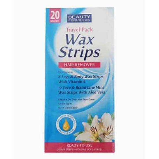 Beauty Formulas Hair Remover Wax Strips Travel Pack Strips 20